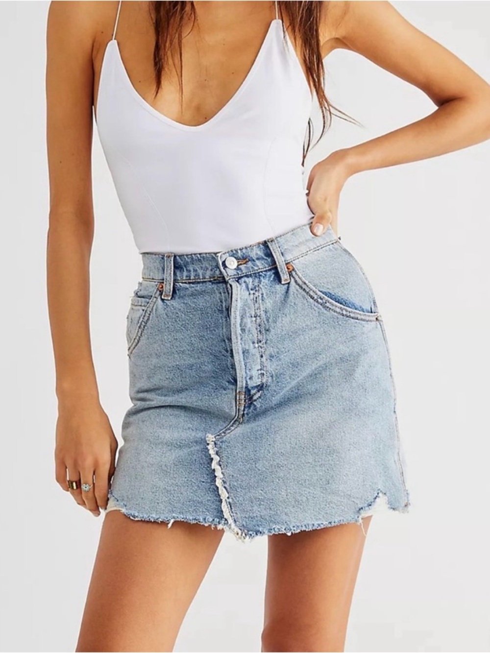 Free People Brea Denim Skirt